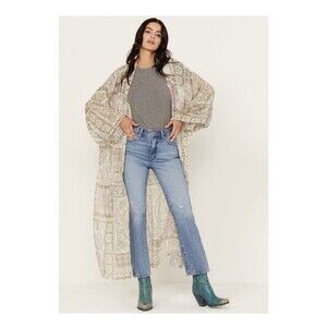 Shyanne Boot Barn Boho Kimono Duster L/XL Sage Paisley Western Festival NWT